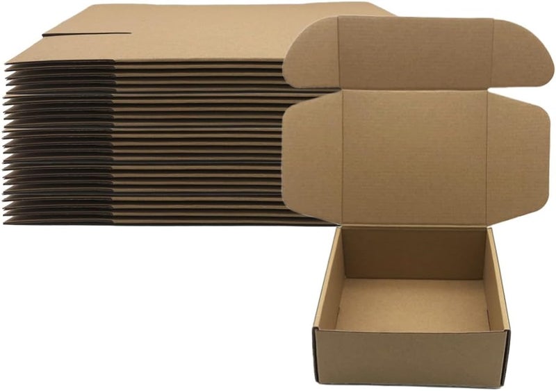 Livejun 7x6x3 inch Shipping Boxes Pack of 25， Brown Corrugated Cardboard Box Mailer Boxes for Packaging Small Business Shipping，Boxes for Birthday Wedding Party Gift Giving (7 x 6 x 3) - Image 1